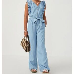 Kids Light Blue Ruffled One Piece